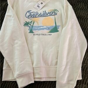 NWT Quiksilver Cream Crewneck Sweater Pullover - World Tour 1969